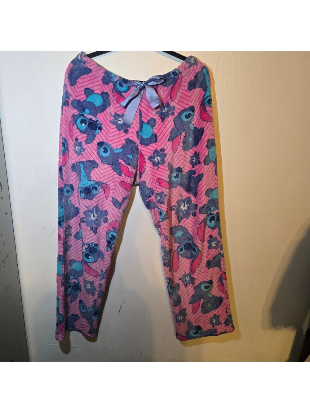 Disney Pink Stitch Fleece Sleepwear Pants Size M (8-10)